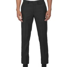 Arrow Black Regular Fit Trousers-picture-21