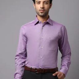 Cantabil Purple Cotton Regular Fit Shirt-picture-26