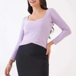 SALT Attire Lilac Plain Top-image-92