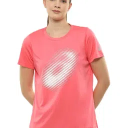 Asics Big Graphic SS Pink Printed T-Shirt-image-16