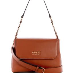 Guess Cognac Solid Milena Crossbody Bag-image-34