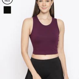 La Intimo Black & Wine Teeny Weeny Camisole (Pack of 2)-image-47