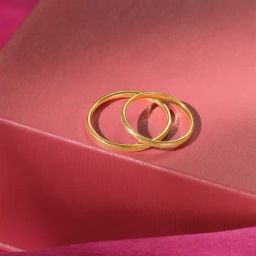 Mia by Tanishq Milestone Marker Band 18k Gold Couple Ring (Single Quantity)-image-7