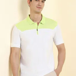 Allen Solly Men Colourblocked Polo Collar Extended Sleeves Pockets T-shirt-image-50