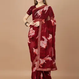 DIVASTRI Beads and Stones Abstract Saree-image-58