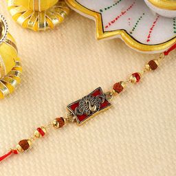 Voylla Unisex Dancing Peacock Antique Rakhi-21