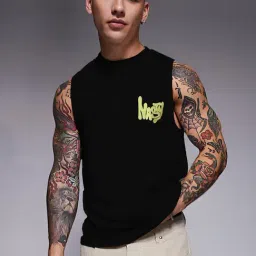 Rigo Black Blended Printed Vest-image-91