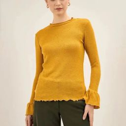 SALT Attire Yellow Plain Top-image-69