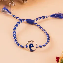 kicky & perky kicky and Perky 925 Sterling Silver Blue Peacock Rakhi-picture-4