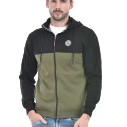 Lawman Multicolored Cotton Regular Fit Colour Block Hooded Sweatshirts-picture-6