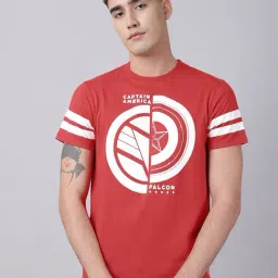 Free Authority Red Cotton Regular Fit Printed T-Shirt-image-40