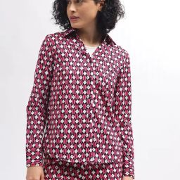 Elle Fuchsia & Black Graphic Print Shirt-picture-1