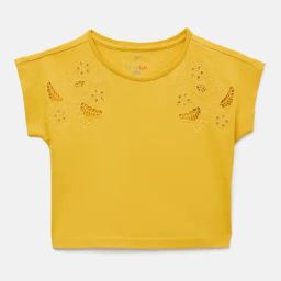 Elle Girls Yellow Boxy Fit T-Shirt-image-21