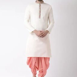 KISAH White Regular Fit Embroidered Kurta-image-50