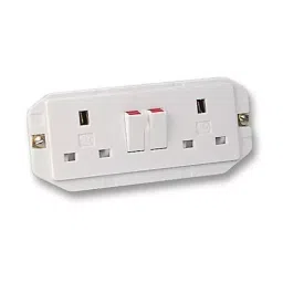 Honeywell Mains Socket, 2Gang Switch, 2532WHI-picture-48