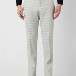 Van Heusen Grey Slim fit Checks Formal Trouser-image-91