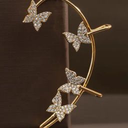 Rubans Gold Cubic Zirconia Studded Ear Cuff Earring-picture-15
