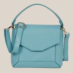 Hats Off Accessories Elegance Blue Large Leather Cross Body Bag-image-98