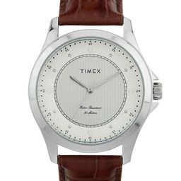 Timex Men Brass Embellished Dial & Leather Straps Analogue Watch TW00ZR327-46