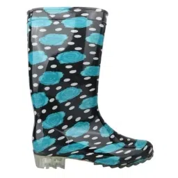 Hillson Ladies Gumboot PVC Black & Sky Blue Size UK8, Merikom-5-image-13