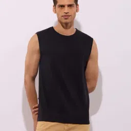 Hoversoul Black 100% Cotton Sleeve Less Under Tee-image-42