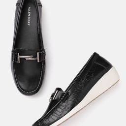 Allen Solly Women Croc Textured Horsebit Loafers-13