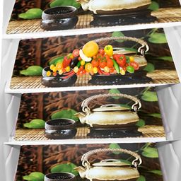 Aura 4-Pcs Brown & Beige Printed Fridge Organisers-23
