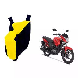 Auto Pearl Waterproof Two Wheeler Cover For Hero MotoCorp Glamour (Yellow & Blue)-86