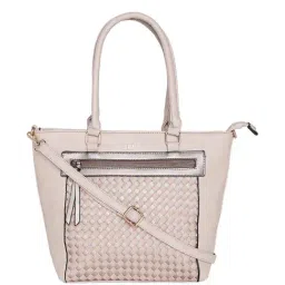 Elle Beige & Silver Textured Shoulder Handbag-picture-36