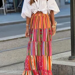 Routes by All About You Printed Flared Maxi Skirt-image-60
