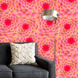 ArtzFolio Printed UV-Resistant Anti-Bacterial Colorful D Flowers Peel & Stick Wallpaper-image-10
