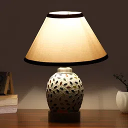 Aura Conical White & Black Printed Glass Frustum Shaped Table Lamp-image-7