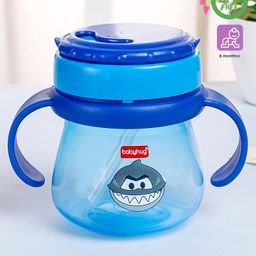 Babyhug Swipey Straw Sipper With Handle Shark Print  Blue - 250 ml-picture-15
