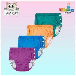 Chinmay Kids Swimming Pants Reusable Swimwear Diaper Pants For Unisex- Set Of 4(0-36 Months) Purple, Orange, Green, Blue-19