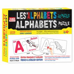 Ankit Toys Alphabets Educational Jigsaw Puzzle in English & French with colour & clean activity Multicolor Set of 24 - 48 Pieces-13
