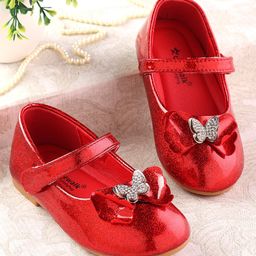 Cute Walk by Babyhug Ballerina with Velcro Closure & Bow Applique - Red-picture-20