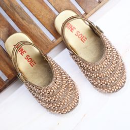 Mine Sole Stones & Pearls Embellished Sandals - Rose Gold-image-26