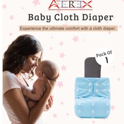 AEREX Reusable Baby Cloth Diapers For 6 Months to 3 Years With Black Insert Pads Leak Proof Washable Diapers For New Born Babies Adjustable Pocket Cloth Diaper Nappies (Multicolor, Pack of 1)-8