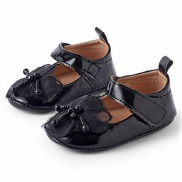 KIDLINGSS Floral Applique Detailed Velcro Closure Booties - Black-image-45