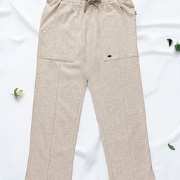 PURPLE UNITED KIDS Cotton Knit Solid Pant - Light Grey Melange-image-3