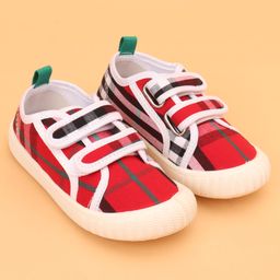 Cute Walk by Babyhug Velcro Closure Checks Casual Shoes - Red-picture-44