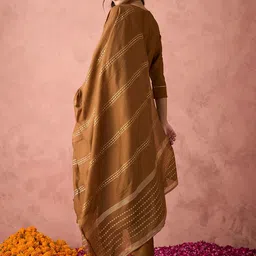 KALINI Women Ethnic Motifs Embroidered Regular Thread Work Kurta with Trousers & With Dupatta image 3