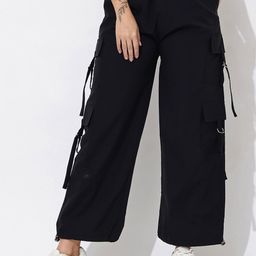 DressBerry Women Relaxed High-Rise Cargos Trousers-image-21