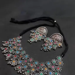 Sangria Stones Studded & Beaded Jewellery Set-21