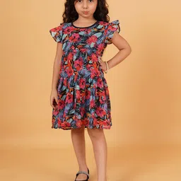 Creative Kids Floral Print Fit & Flare Dress-image-44