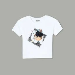 Fame Forever by Lifestyle Girls White Cotton Printed T Shirt-image-18