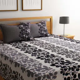 Romee Black & Grey 180 TC Bed Sheet Set-image-28