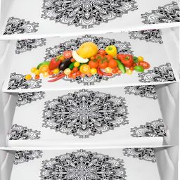 Aura 4-Pcs Black & White Printed Fridge Organisers-5