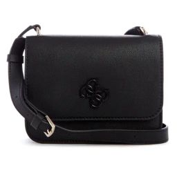Guess Black Solid Noelle Mini Flap Crossbody Bag-image-103