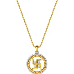 Kisna Diamond & Gold Jewellery 18k Swastik Pendant-picture-17